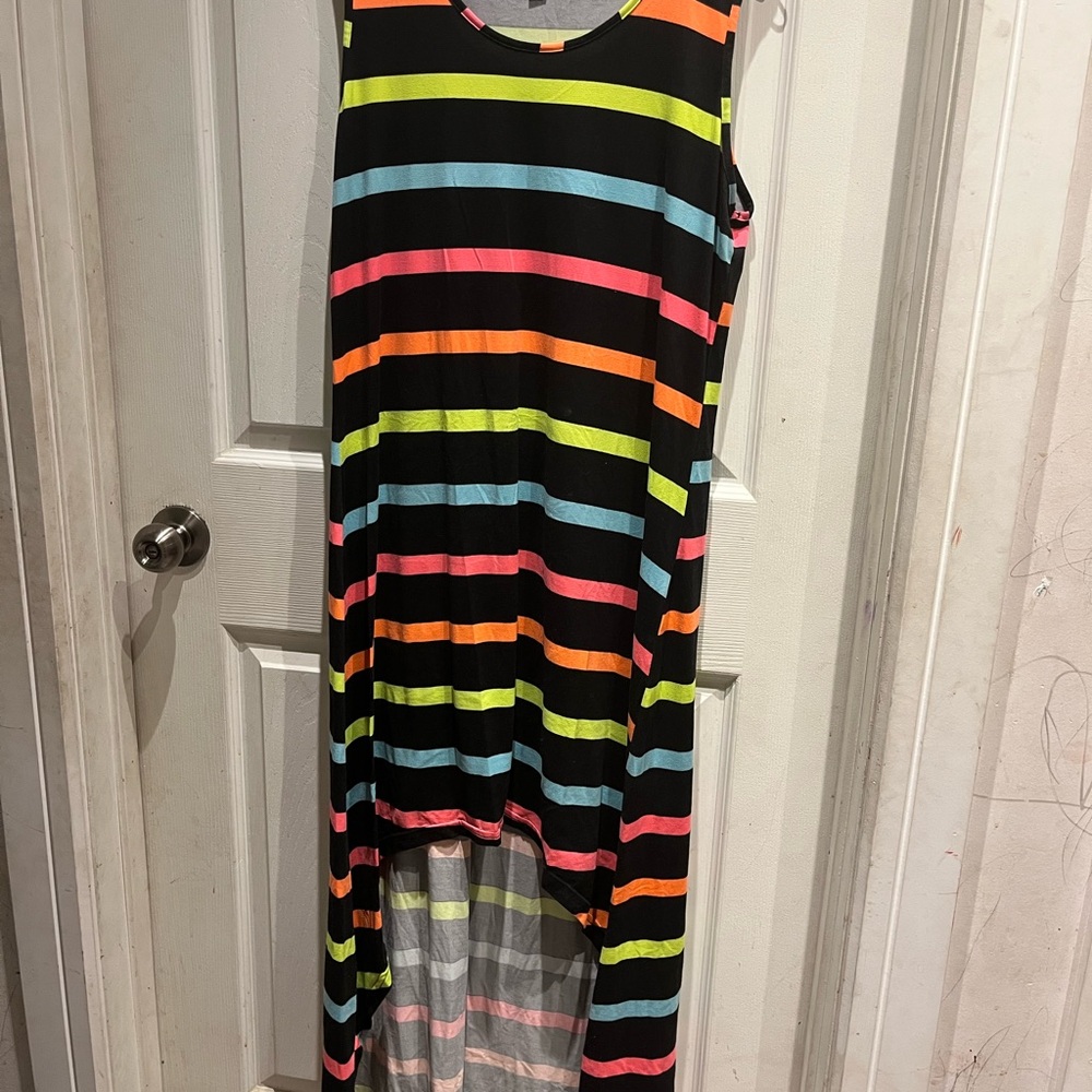 Colorful Striped Sleeveless Dress
